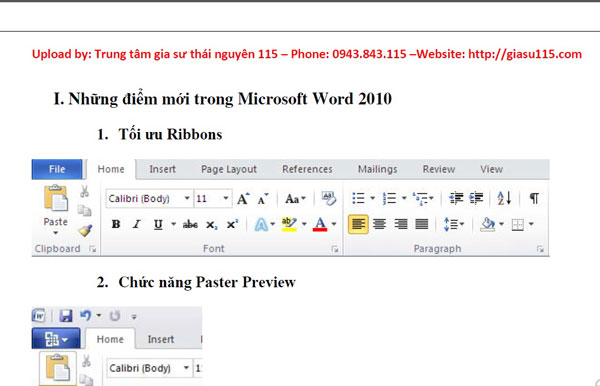 Giáo trình Ms Word 2010 chọn lọc