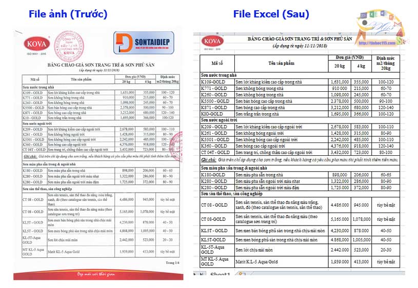 chuyen pdf sang excel