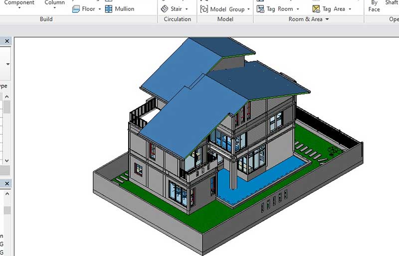 ban ve phoi canh 3D trong revit