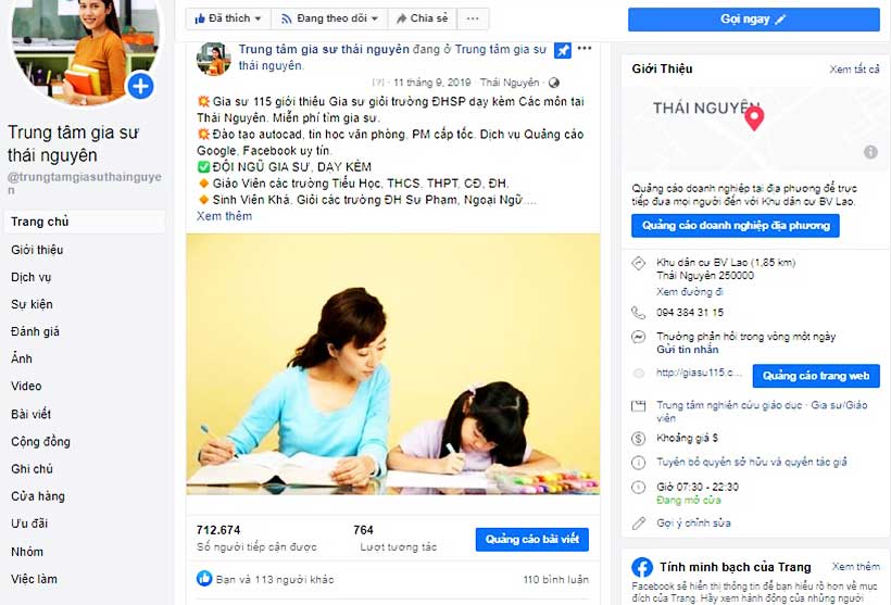 Chạy quảng cáo facebook cho khách tại thái nguyên 2021 2022